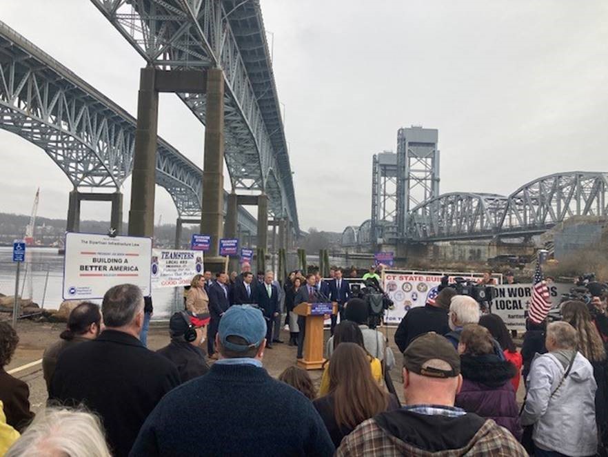 Blumenthal joined U.S. Senator Chris Murphy (D-CT), Governor Ned Lamont, and U.S. Department of Transportation Secretary Pete Buttigieg to celebrate a $158 million federal grant to accelerate repairs to the Gold Star Memorial Bridge, a major link on the I-95 corridor.